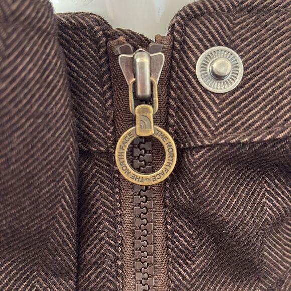 The North Face Primaloft Tweed Herringbone Brown Belted Coat w Zip Off Hood - Picture 10 of 14